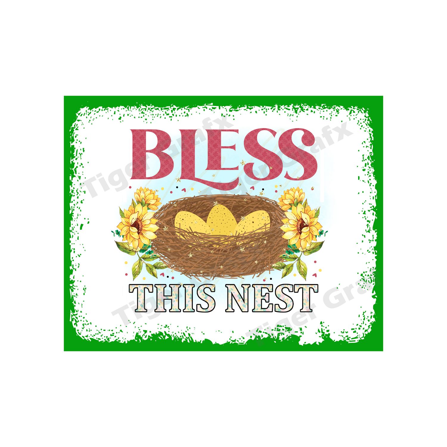 Bless This Nest - 8x10 inch Rectangle Metal Sign