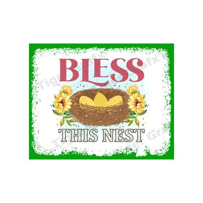Bless This Nest - 8x10 inch Rectangle Metal Sign