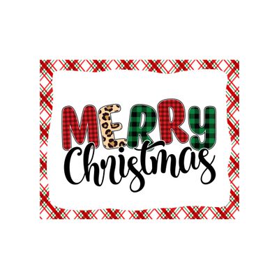 Plaid Merry Christmas - 8x10 inch Rectangle Metal Sign