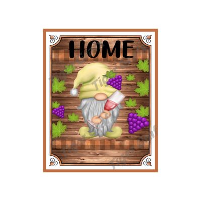 Grape Wine Gnome Everyday Home - 8x10 inch Rectangle Metal Sign