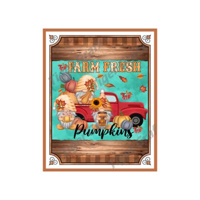 Farm Fresh Pumpkins - 8x10 inch Rectangle Metal Sign