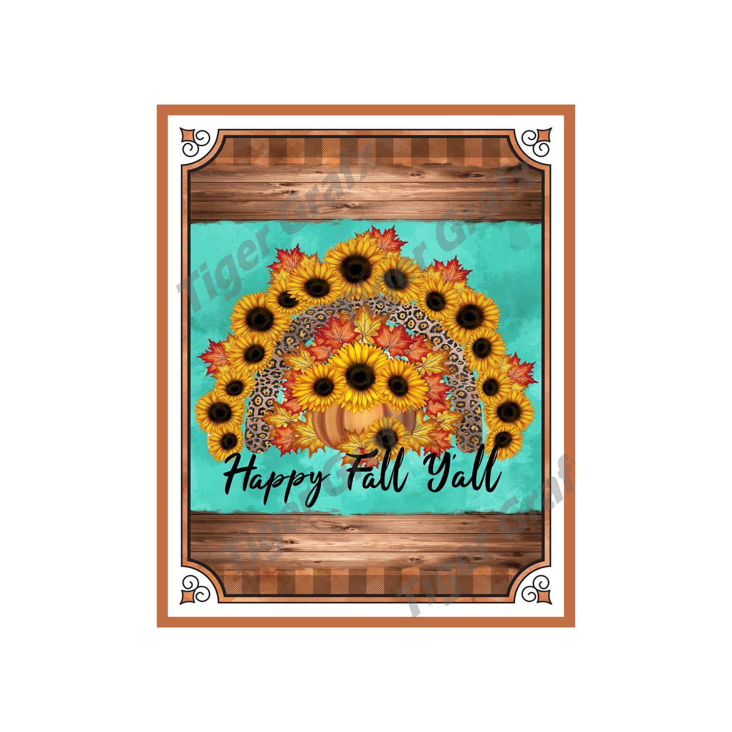 Happy Fall Y&#39;all Sunflowers- 8x10 inch Rectangle Metal Sign