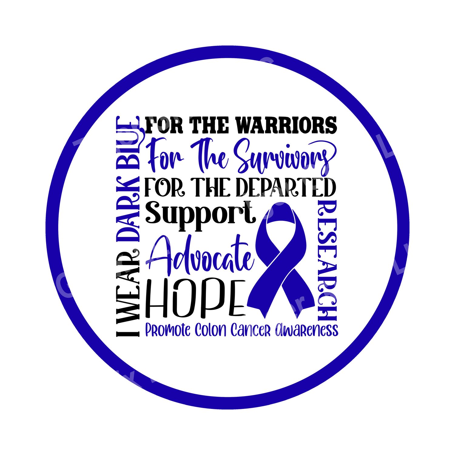 Colon Cancer Awareness Ribbon Round Metal Sign
