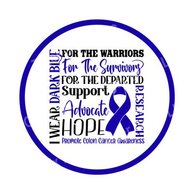 Colon Cancer Awareness Ribbon Round Metal Sign
