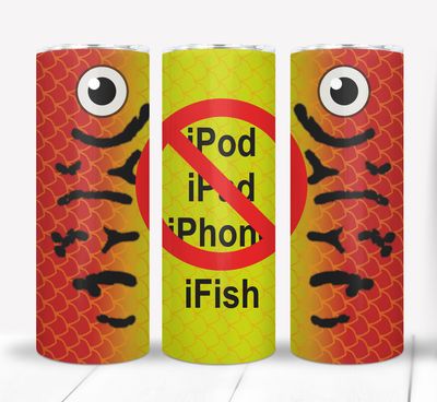iPod, iPad, iPhone, iFish funny 20 ounce Skinny Tumbler