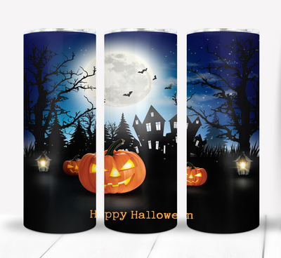 Halloween Haunted House 20 ounce Skinny Tumbler