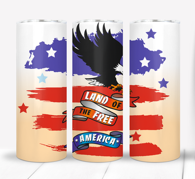 Patriotic American Flag 20 ounce Skinny Tumbler