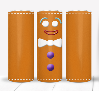 Gingerbread Cookie Christmas 20 ounce Skinny Tumbler