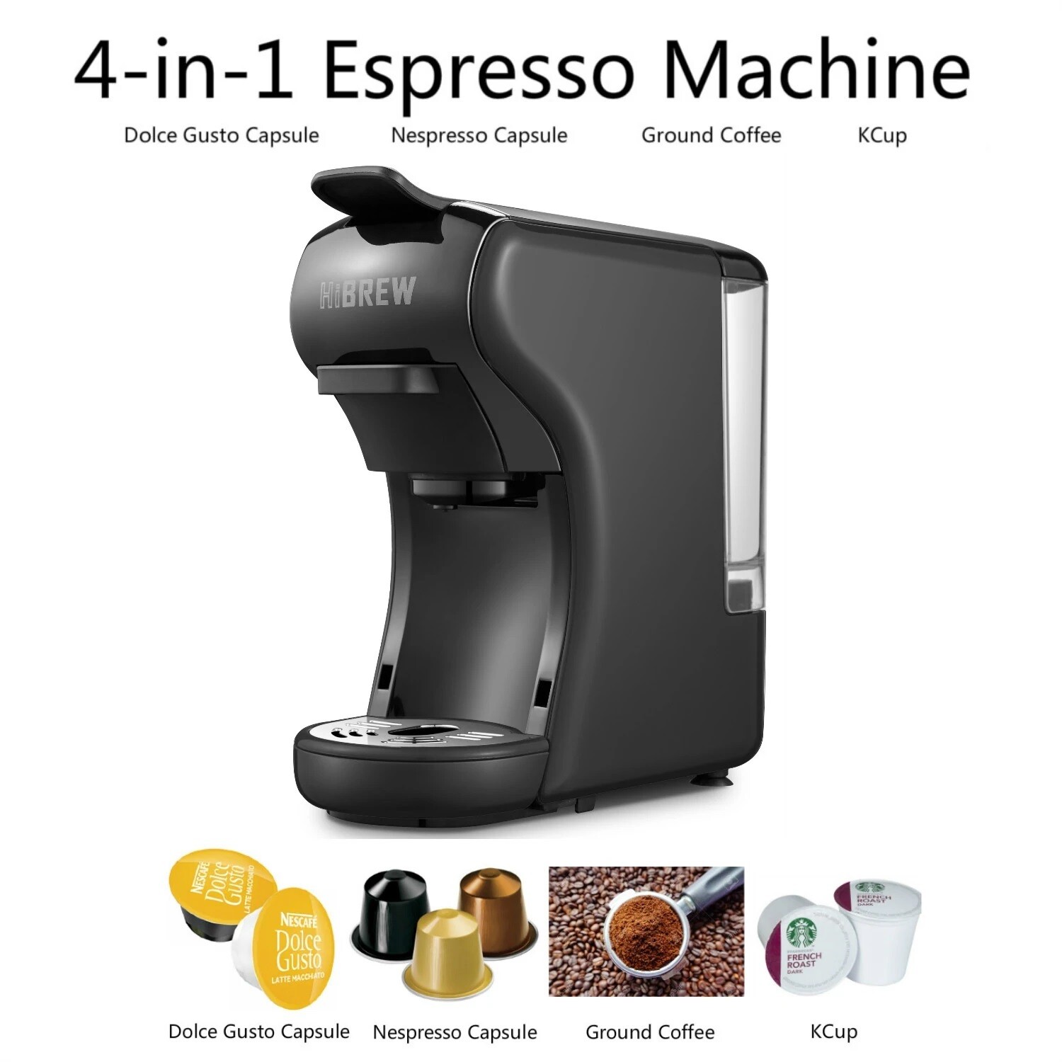 HiBREW ​全自動4合1冷/熱膠囊咖啡機 | Nespresso/Dolce Gusto/K-Cup膠囊及咖啡粉適用