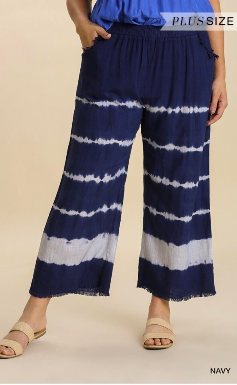 Linen Tie Dye Pants Plus