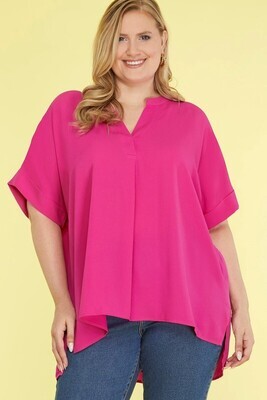 Pleat Woven Solid Top PLUS