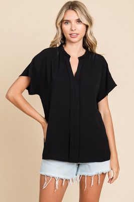 Solid Short Dolman Sleeves Top