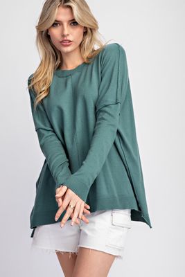 juniper green round neck sweater