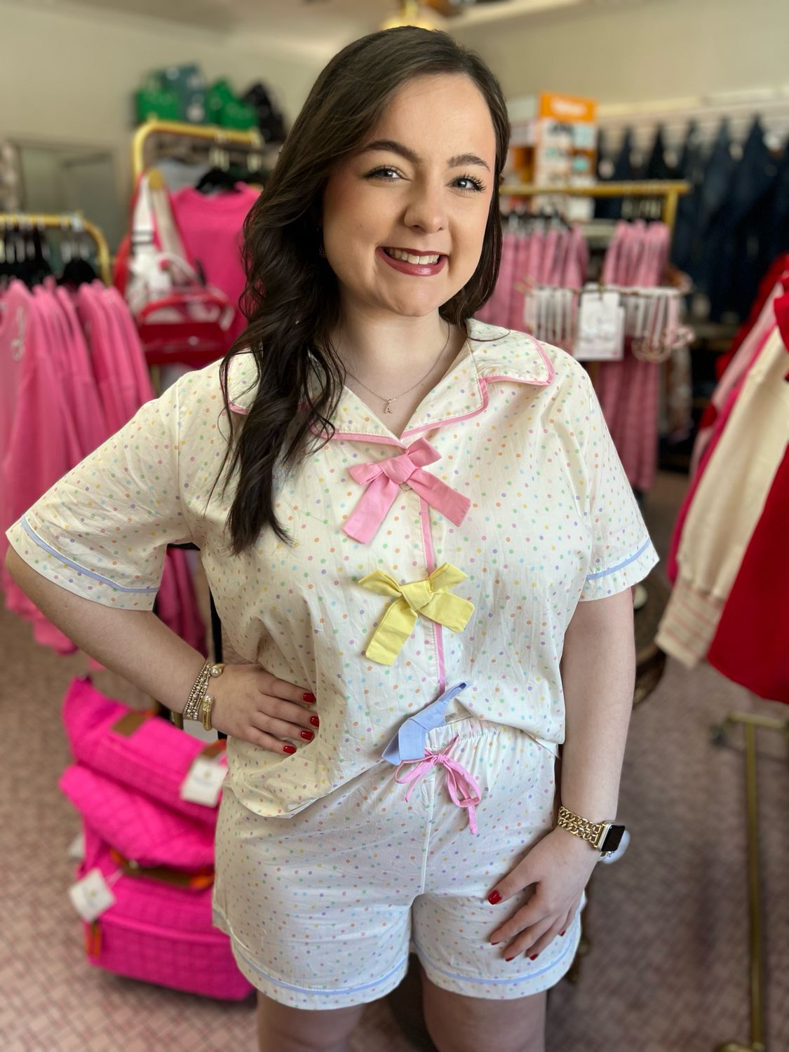 Woven Polkadot print PJ set
