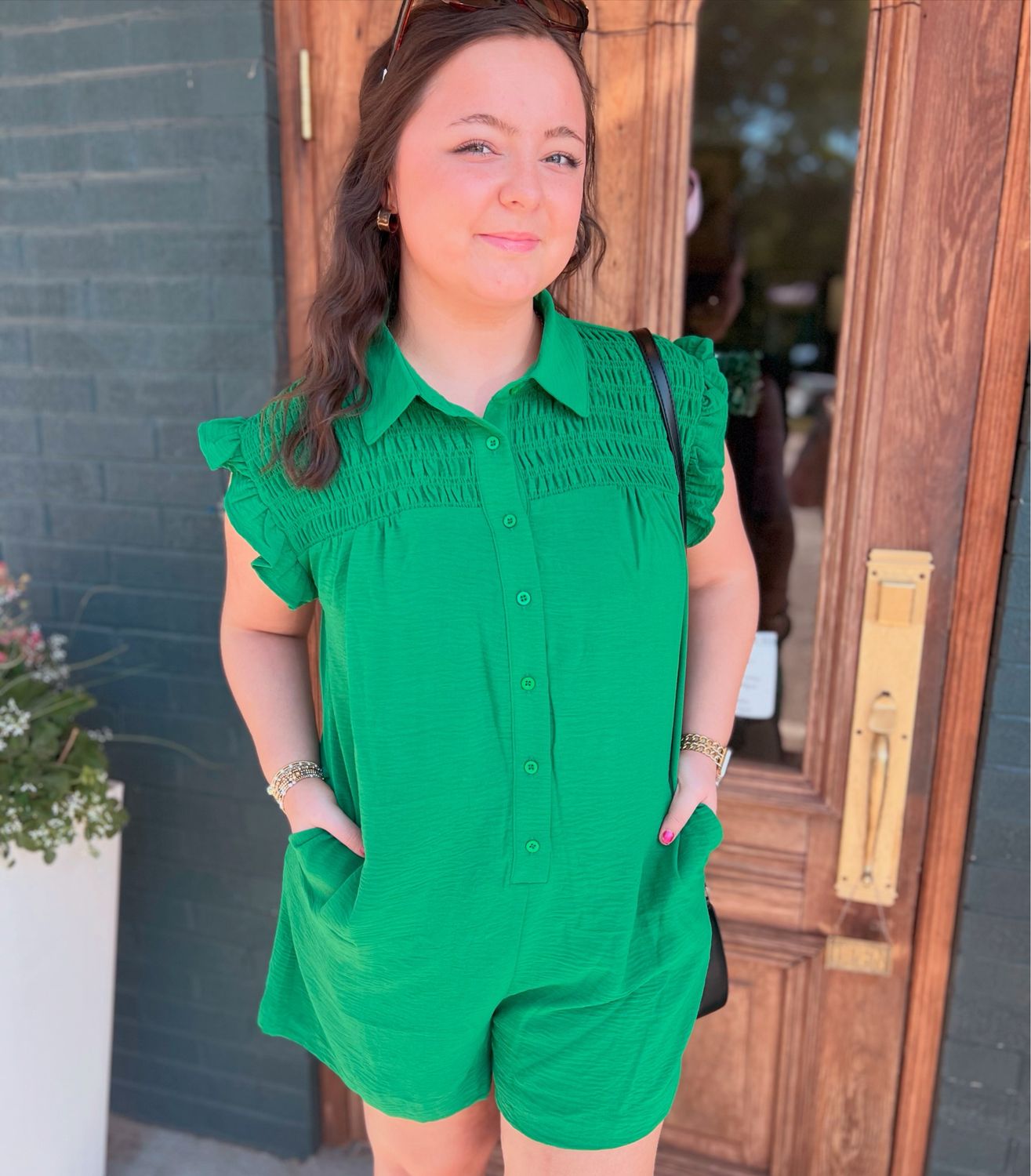 Solid Collar Jumpsuits with Pockets