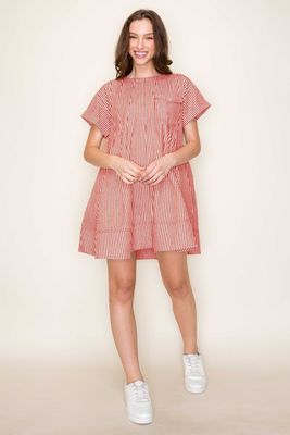 Stripe Swing Short Loose Fit Dress