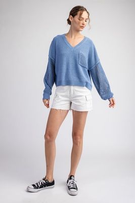 Open Knit Long Sleeve Sweater Top PLUS