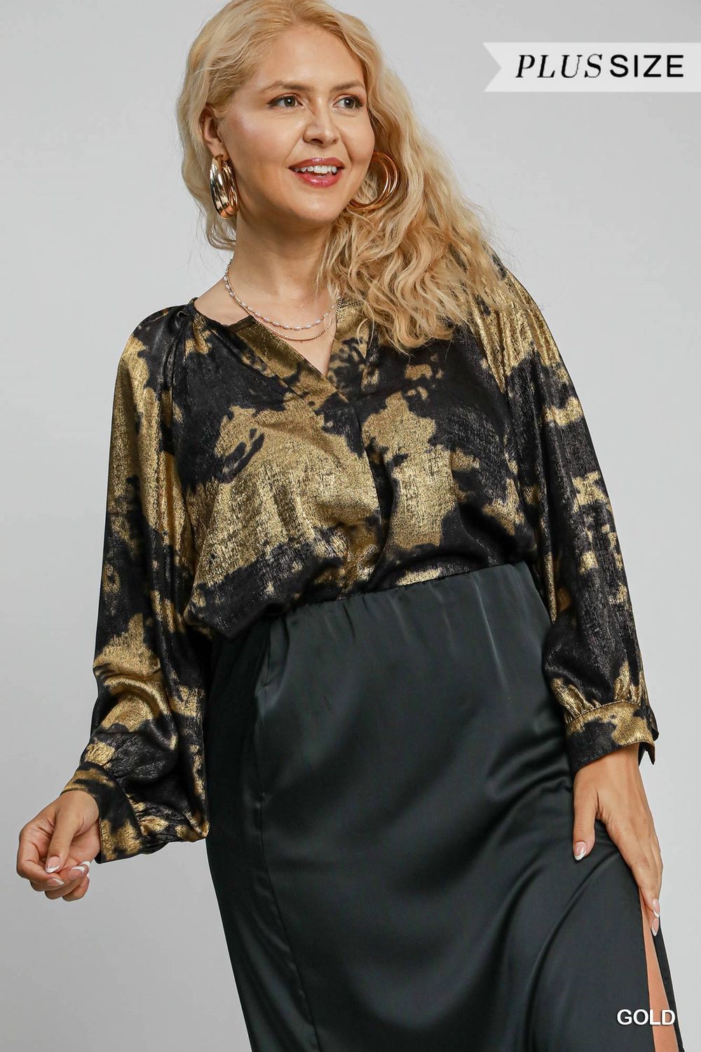 Metallic V-Notched Tops