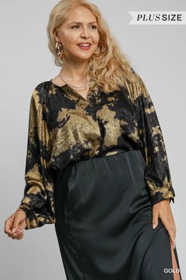 Metallic V-Notched Tops