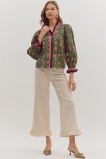 Floral print long sleeve top