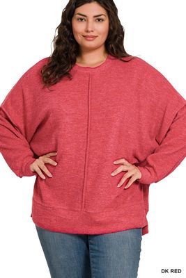 Brushed Melange Hacci Oversized Sweater PLUS