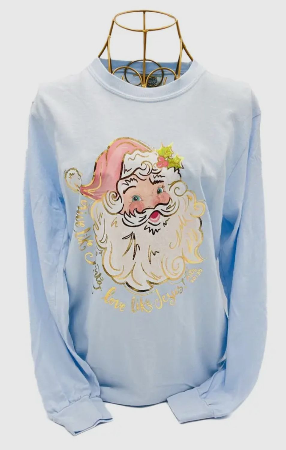 Gold Foil Christmas Tee Santa