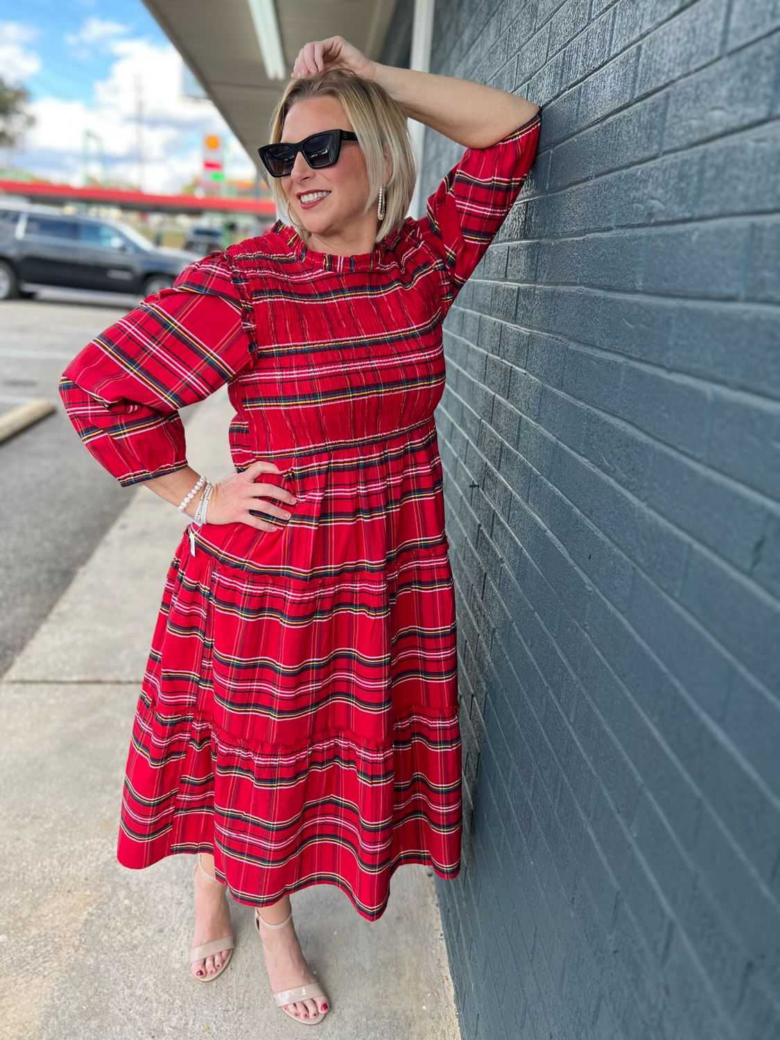 Walton Plaid Midi Dress