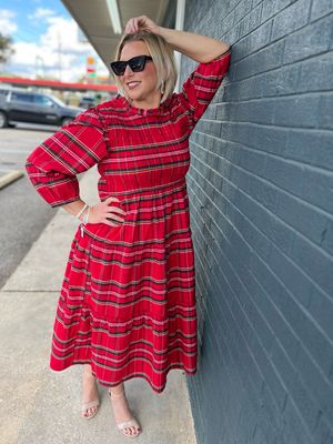 Walton Plaid Midi Dress