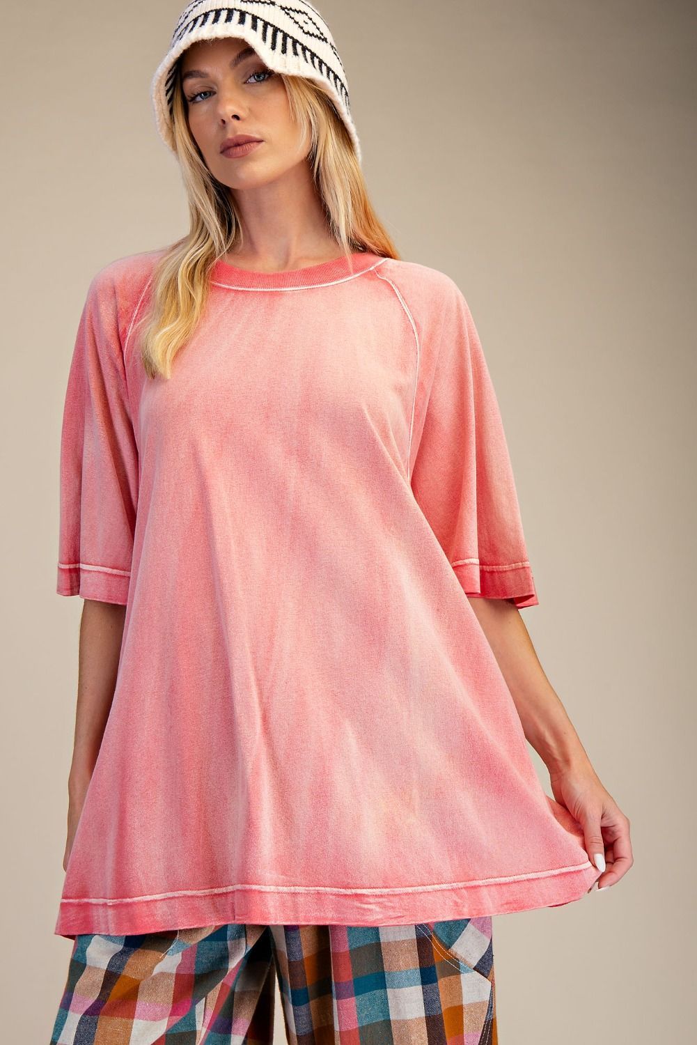 MONKEY WASHED COTTON JERSEY TUNIC