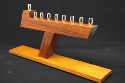 Modern Hanukkah Menorah Wooden Cantilever Design