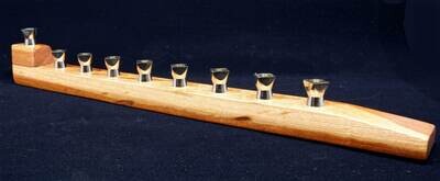 Modern Menorah in Cherry with Unique Grain Structure Small Wedge