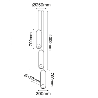 LUMINARIA SUSP MOD ORBIT 3 LT ORO