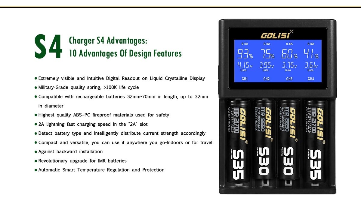 Golisi - S4 Smart Charger 4 Bay