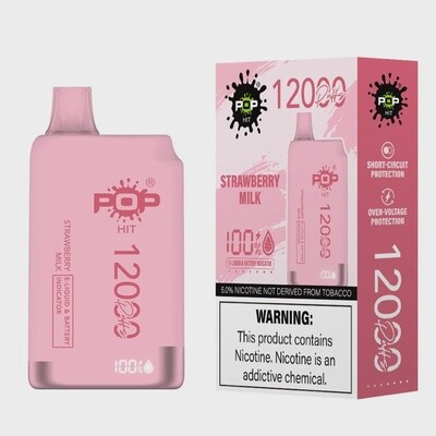 Pop Hit 12000 Puff Disposable Vape - Strawberry Milk - 50mg