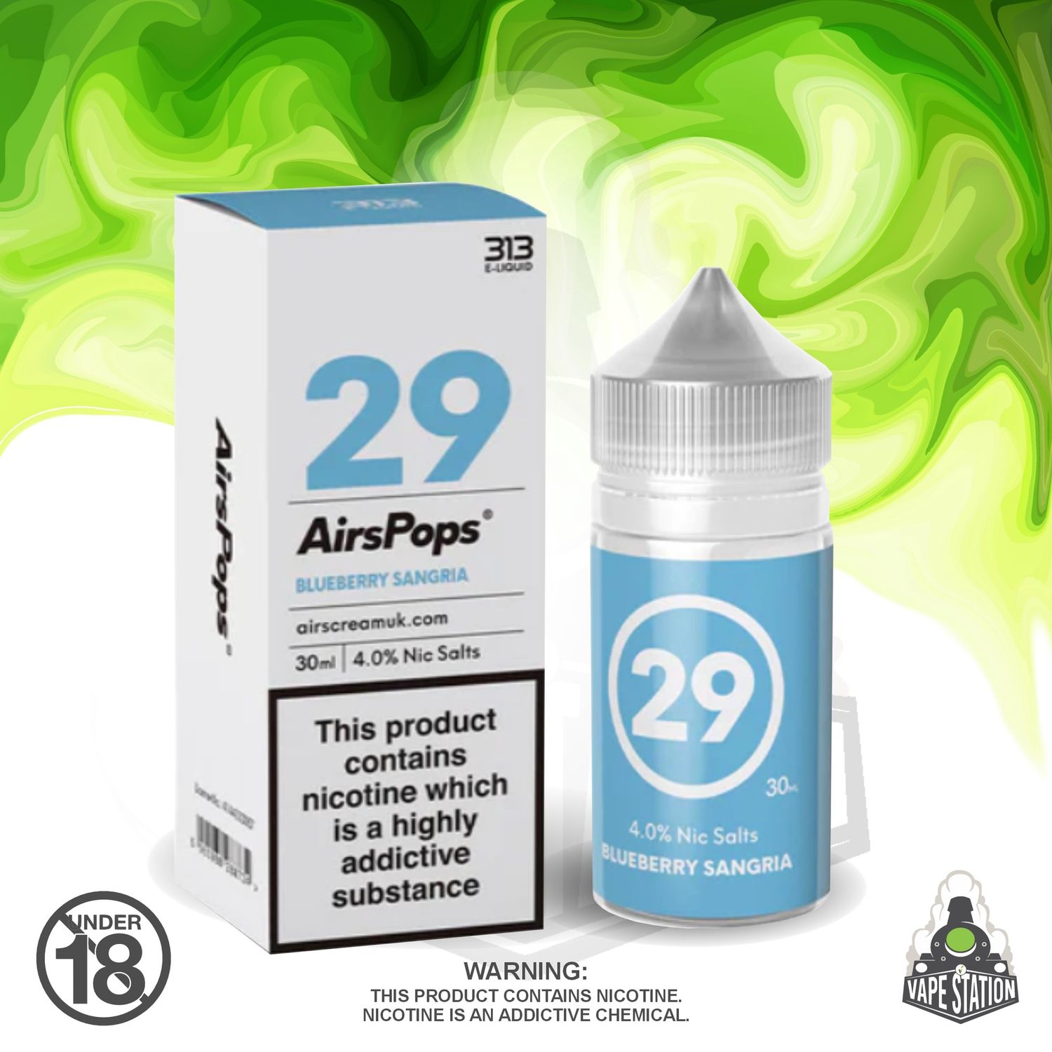 Airscream - AirsPops 313 Blueberry Sangria - 30ml - 40mg