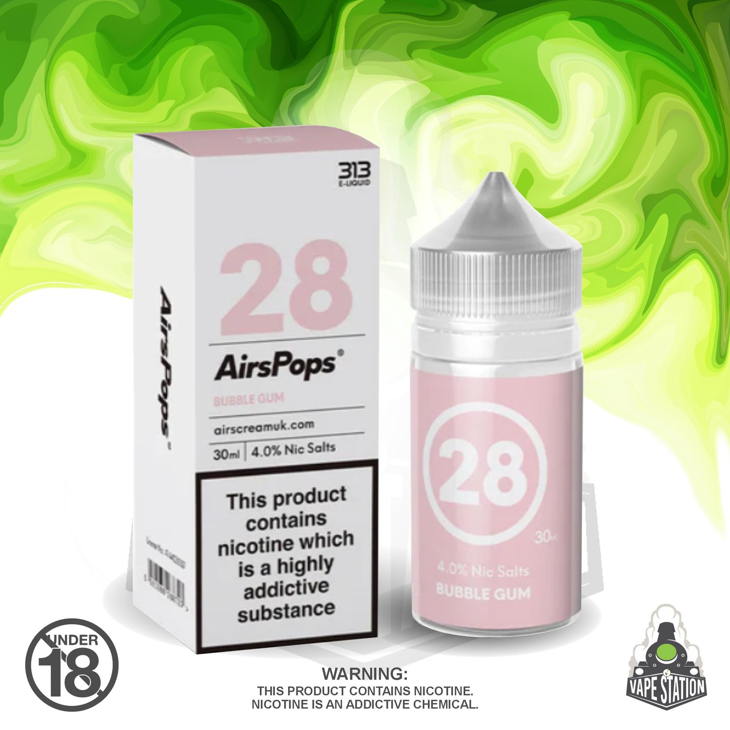 Airscream - AirsPops 313 Bubble Gum - 30ml - 40mg