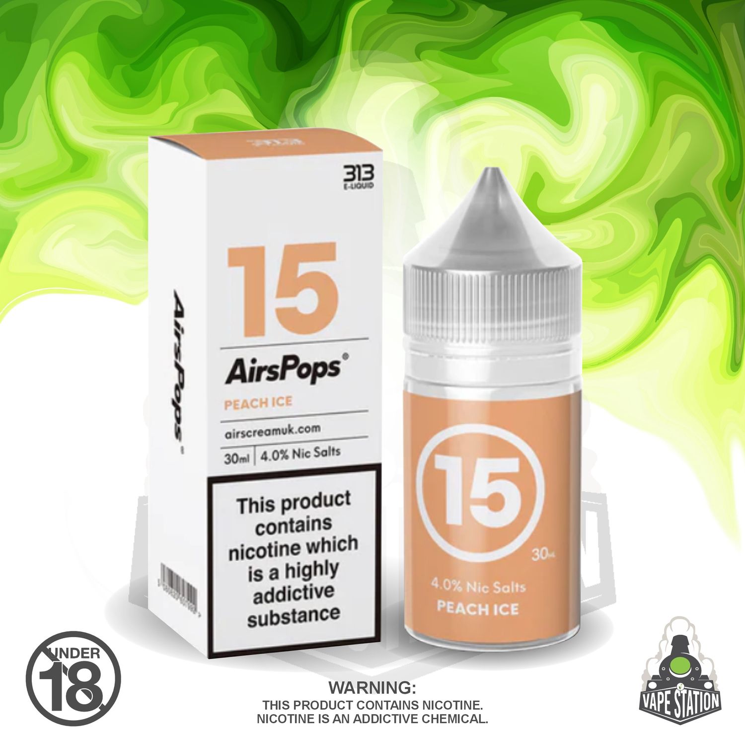Airscream - AirsPops 313 Peach Ice - 30ml - 40mg