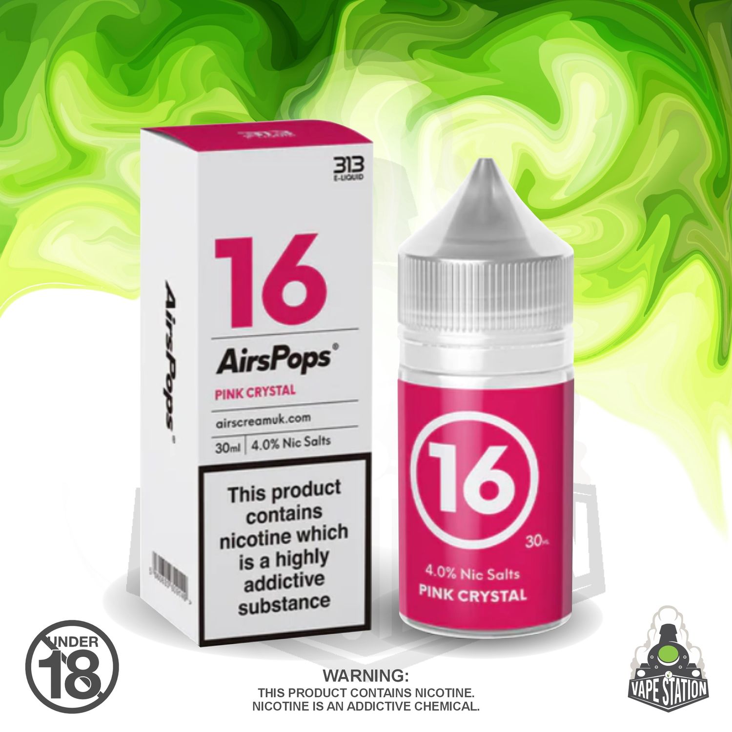 Airscream - AirsPops 313 Pink Crystal - 30ml - 40mg