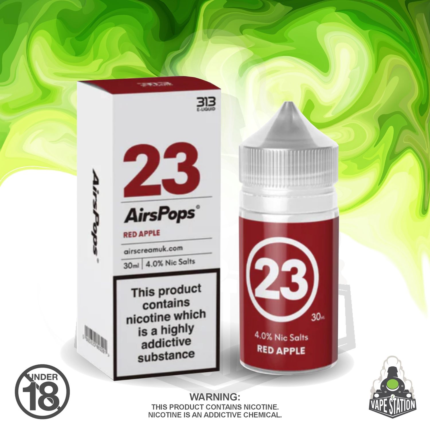 Airscream - AirsPops 313 Red Apple - 30ml - 40mg
