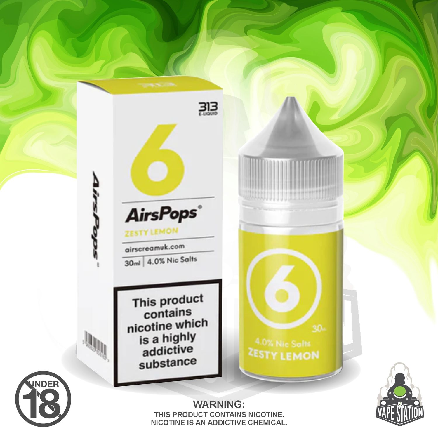 Airscream - AirsPops 313 Zesty Lemon - 30ml - 40mg