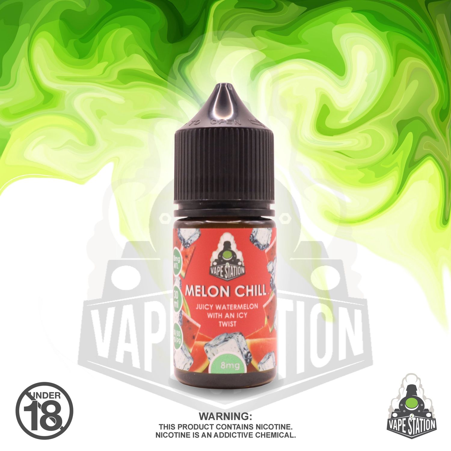 Vapestation - Melon Chill - 30ml - 8mg (MTL freebase)