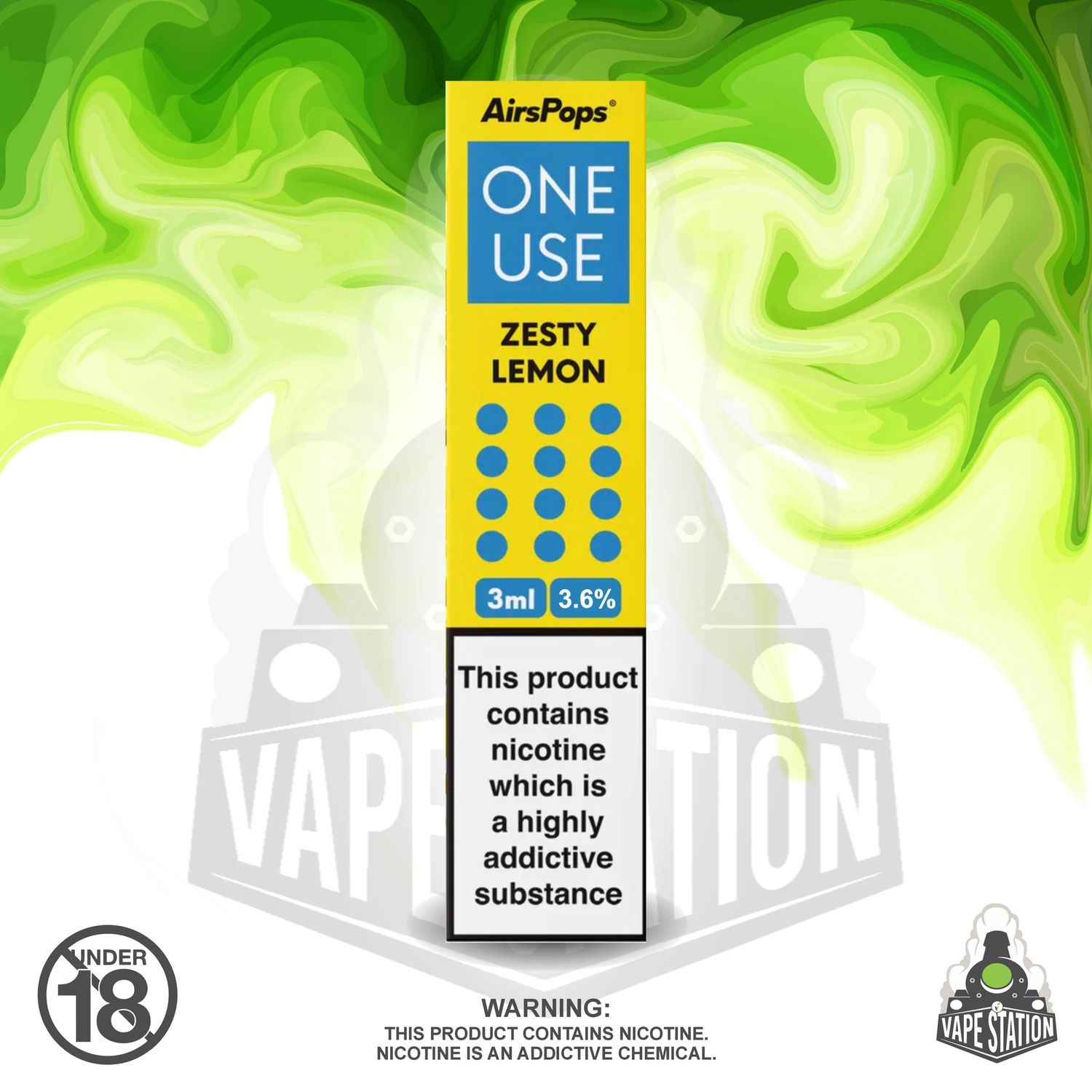 Airscream - AirsPops One Use 3ml - Zesty Lemon 3.6%