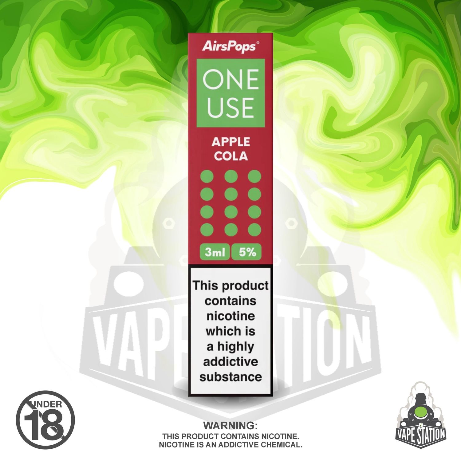 Airscream - AirsPops One Use 3ml - Apple Cola - 5%