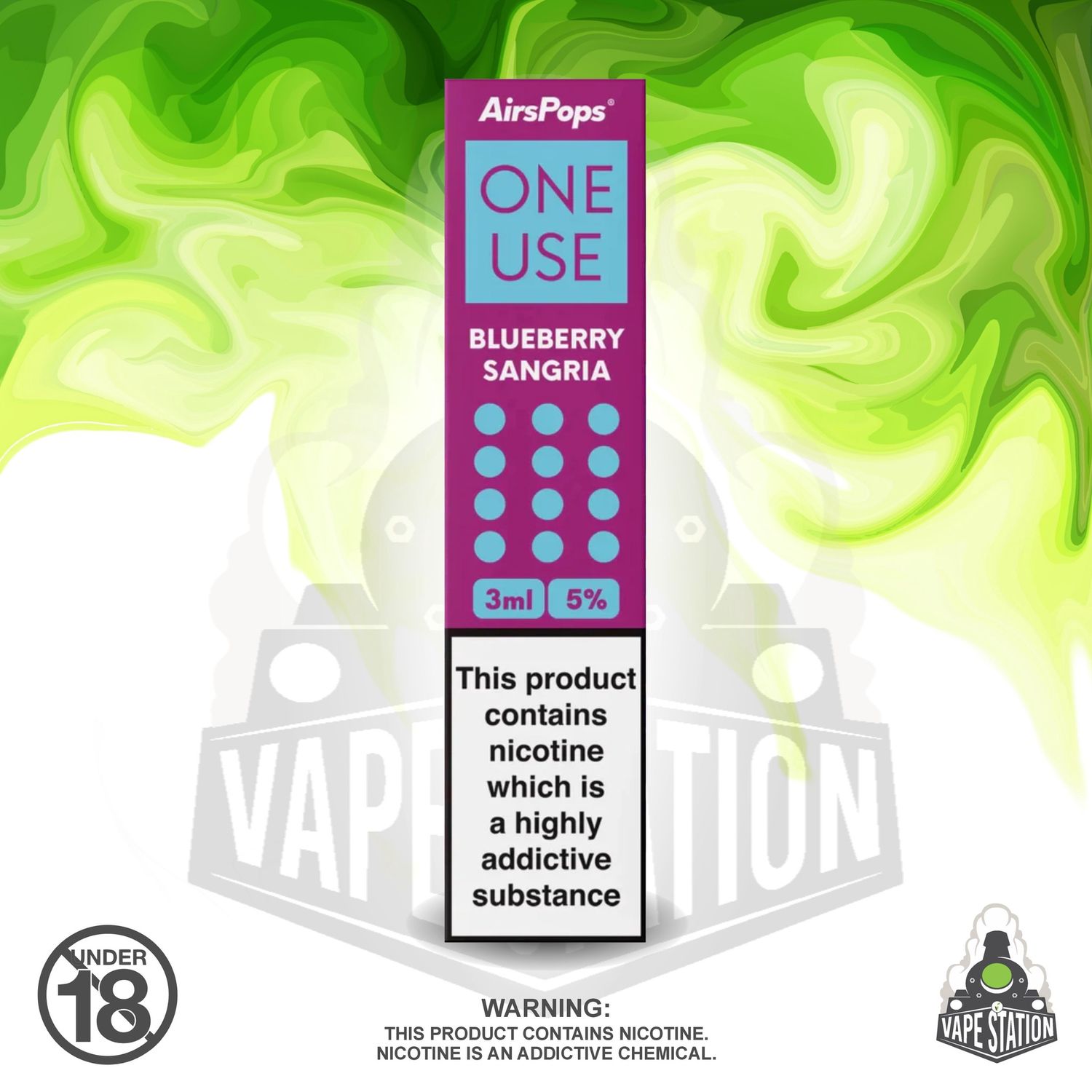Airscream - AirsPops One Use 3ml - Blueberry Sangria - 5%