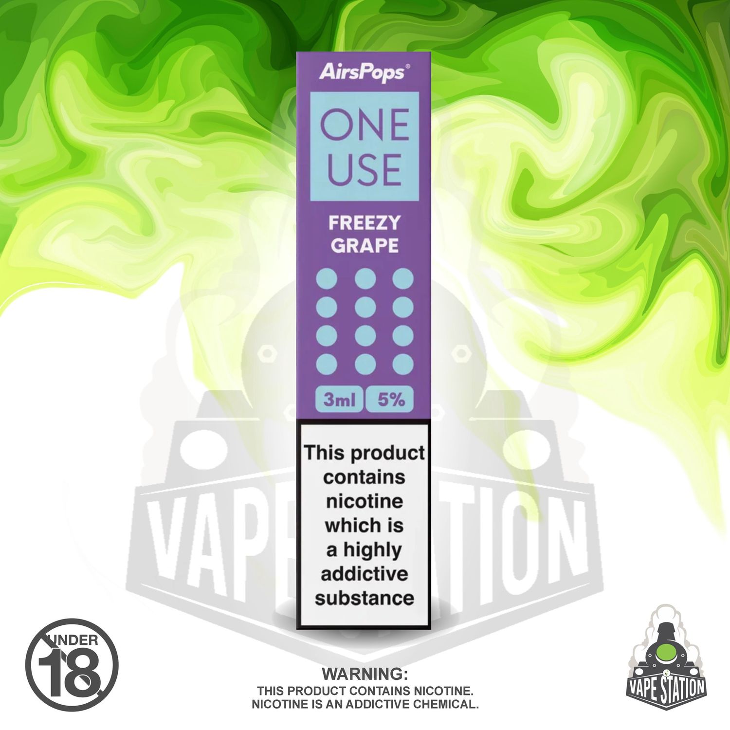 Airscream - AirsPops One Use 3ml - Freezy Grape - 5%