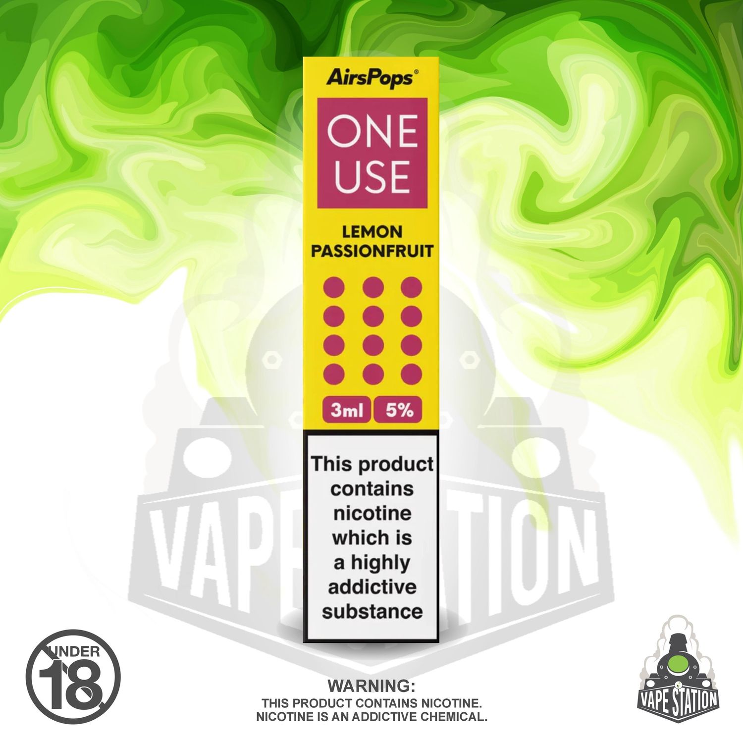 Airscream - AirsPops One Use 3ml - Lemon Passionfruit - 5%