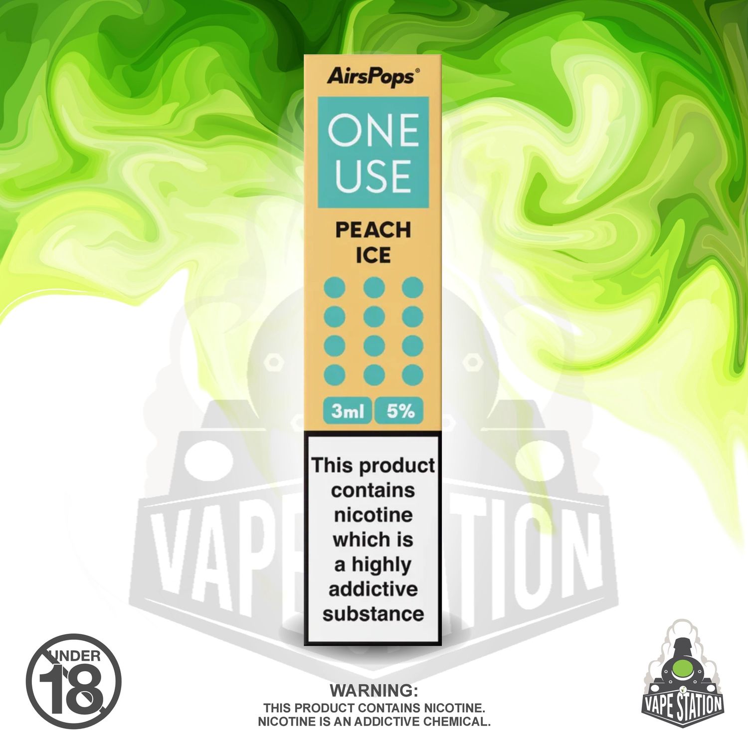 Airscream - AirsPops One Use 3ml - Peach Ice - 5%