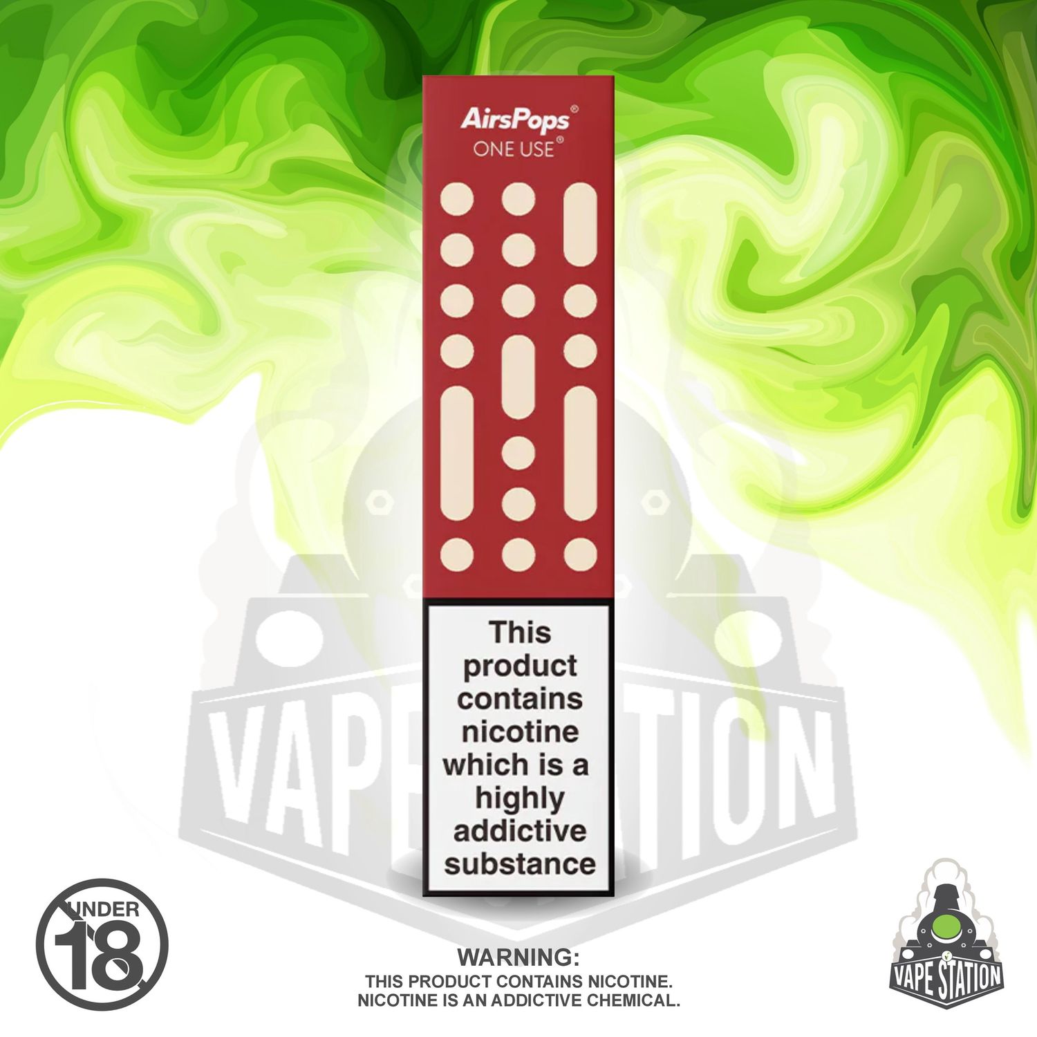 Airscream - AirsPops One Use 3ml - Red Apple - 5%