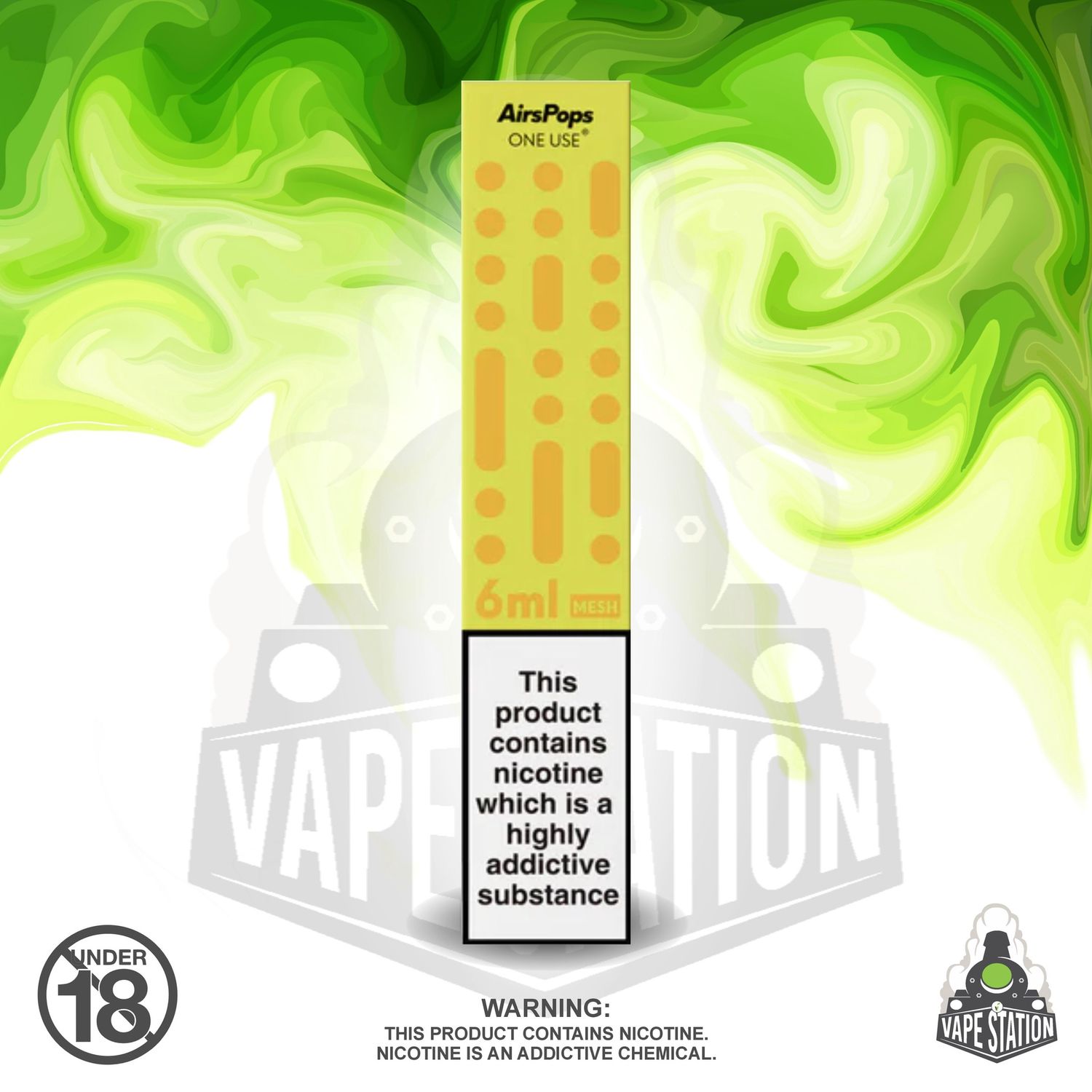 Airscream - AirsPops One Use 6ml - Lemon Passionfruit - 50mg (Large)