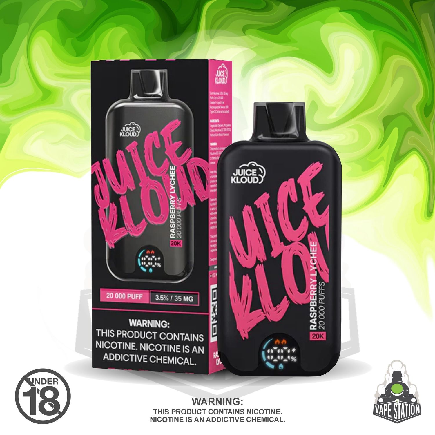 Juice Kloud - 20 000 Puff  - Raspberry Lychee - 35mg